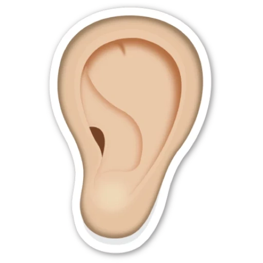oído, lóbulo de oreja, oreja emoji, clipart, oído humano