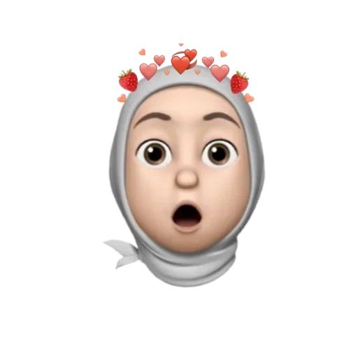 memoji, enfants, cute emoji, memoji hijab, expression hijab fille 3d