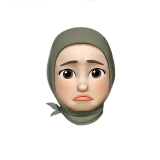 símbolo de expressão, memoji, menina, pintura de expressão, comemoração do lenço de cabeça