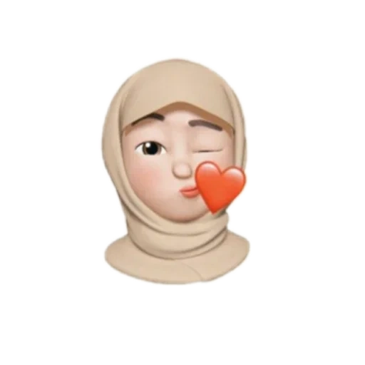 símbolo de expressão, memoji, pintura de expressão, mulher muçulmana adormecida