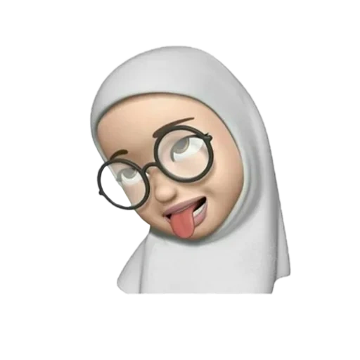 kartun, manusia, gambar kartun, muslim emoji, muslim yang tersenyum