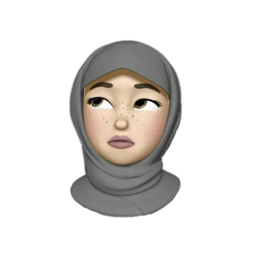 turbante conmemorativo, expresión musulmana, cabeza de iphone de expresión, mujeres musulmanas de ani moji, turbante de niña de expresión