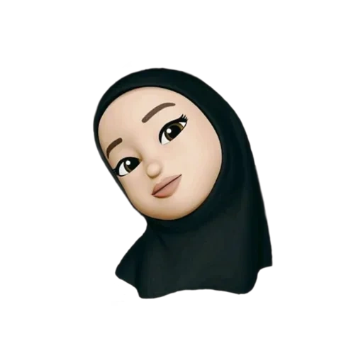 filles, musulmans, expression musulmane, turban de fille d'expression, emoticône de l'amie musulmane