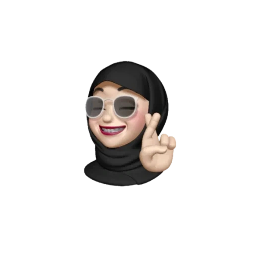 emoji, emoji hijabe, animoji hijabe, emoji muslim, hijab apel memoji tanpa latar belakang