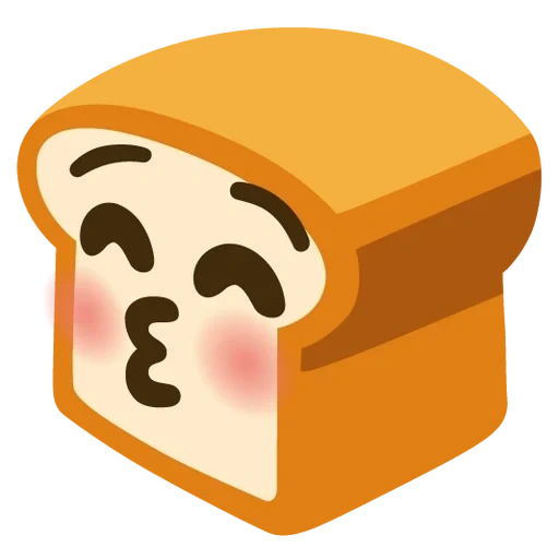 emoji, smiley, sepotong roti, emotikonnya sederhana