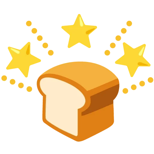 pain icône, pain aux emoji, pain aux emoji, pain à clipart, vecteur d'or de l'icône du pain