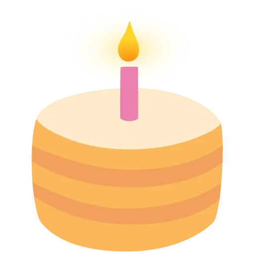bougie à gâteau, gâteau 1 avec une bougie, cougie gold gold 64826, gâteau avec des bougies avec un fond blanc, gâteau avec une bougie avec un fond transparent