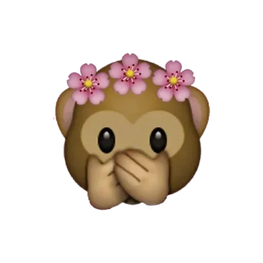 emoji is a wreath, lovely emoji, emoji is sweet, emoji flower, monkey emoticons