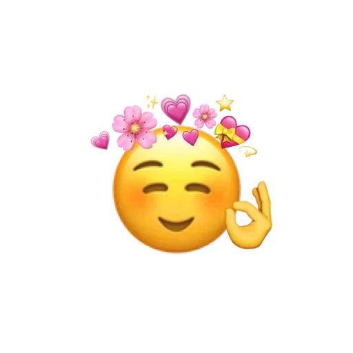 emoji, sonreír, emoji, el emoji es dulce, corona de emoji de manzana