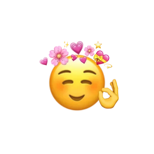 emoji, souriant, emoji, emoji est doux, couronne des emoji aux pommes