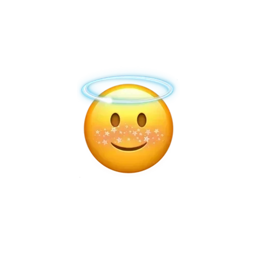 risonho, smileik angel, smileik é um halo, smileik é anjo comum, emoticons amarelos fofos