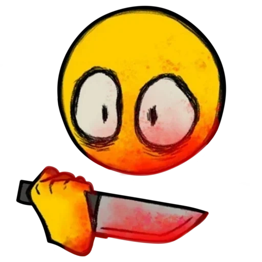 mem emoji, smile with a knife, smiley with a knife, emoji smiles, drawings of emoji