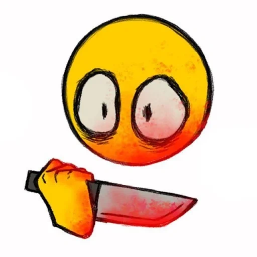 animation, smiling face knife, lovely expression, smiling face knife, expression painting