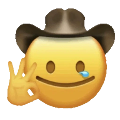 emoji, honiemoggi, emoji, cowboy with sad expression