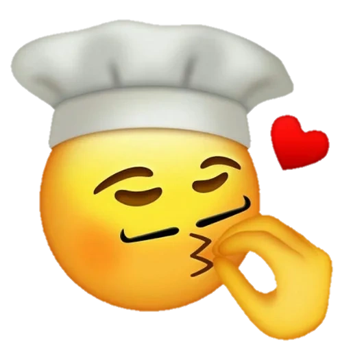 expression chef, emoji, emoji belissimo, smiling face belissimo, chef's expression hat