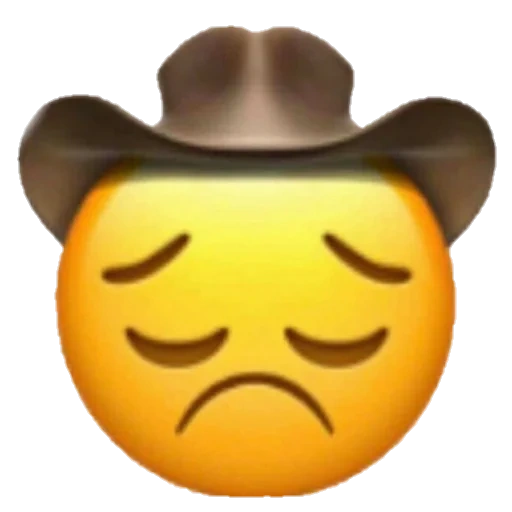 emoticon di emoticon, emoticon cowboy, emoticon cowboy, lil nas x emoji, espressione triste cowboy