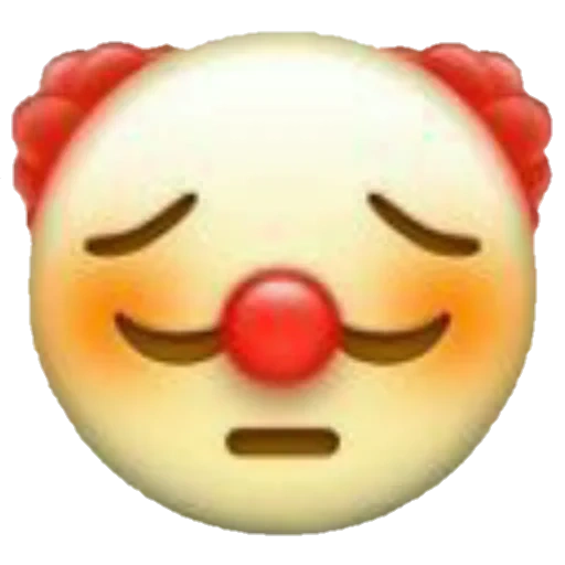 expression clown, clown emoji, clown smiling face, sad joker emoji, clown with red nose and expression