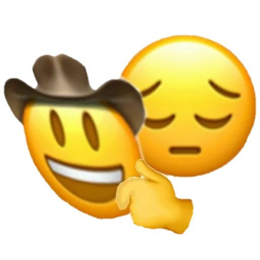 text, lovely expression, expression cowboy, a smiling face, emoji is very interesting