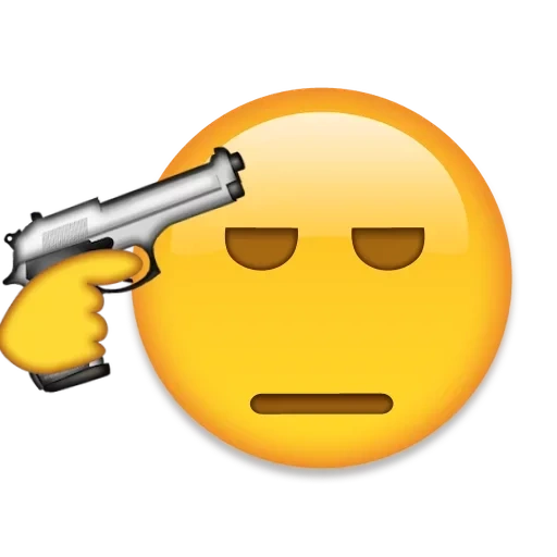 эмоджи, скриншот, emoji with gun, смайлик пистолетом, застрелиться смайлик