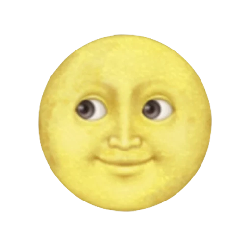 sourire de lune, face emoji, lune jaune, lune emoji, smilik moon
