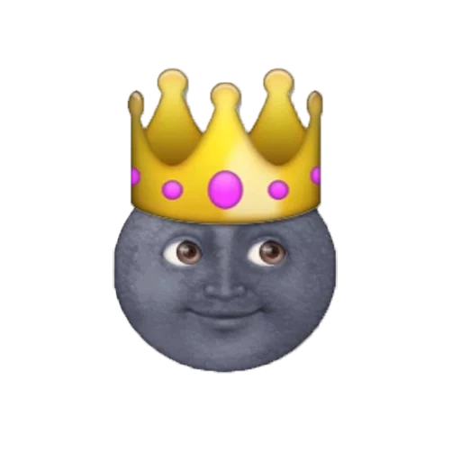 emoji, emoji, moon emoji, emotional iphone crown, smiling face crown head