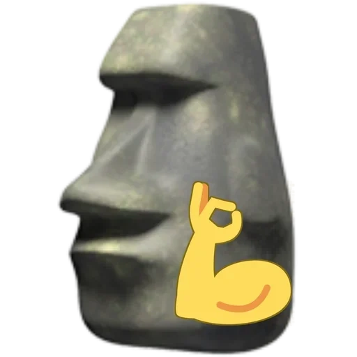 моаи стоун эмоджи, эмодзи камень, статуи моаи, моаи смайл, moai emoji