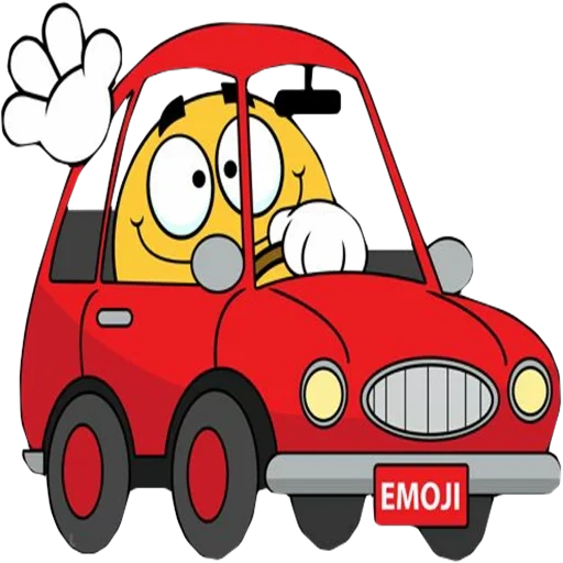 coche, caricatura de la máquina, garfield está conduciendo, carro de dibujos animados de automóviles, coche rojo de dibujos animados