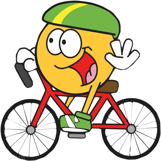 lucu, riding a bicycle, smiley bicycle, clown bike, smiley-faced cyclist