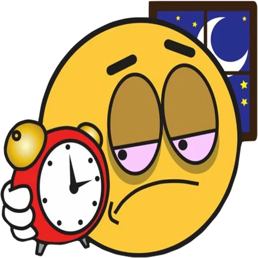 emoji, the holiday has begun, angry alarm clock, cartoon art alarm clock