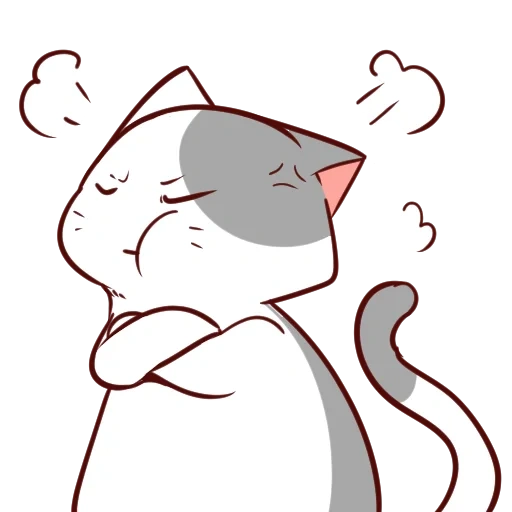 gato, selo, kitty niang, animação de gato fofo, imagem de anime de gato