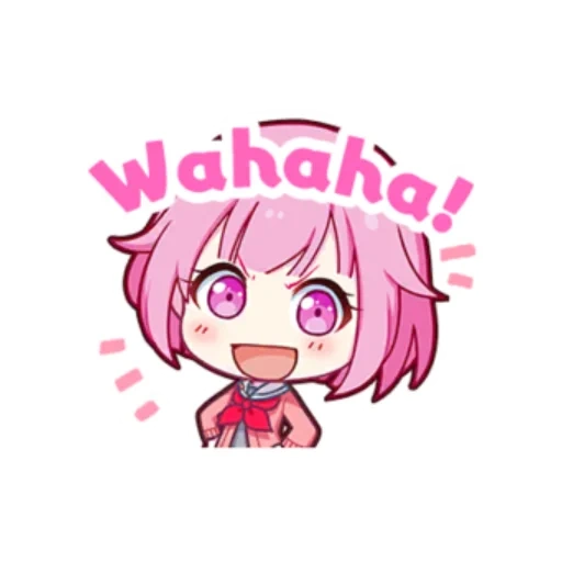 chibi, natsuki ddlk, projeto sekai, emoticons de anime, personagens de anime