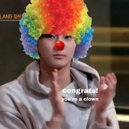 clown, clown's nose, asian, clown, meme