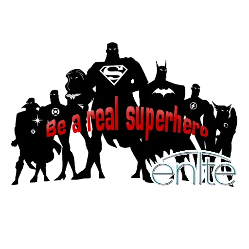 silhouette de super-héros, silhouette de super-héros, batman le super-héros, justice league, silhouettes d'un groupe de super-héros