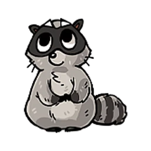 raccoon, o guaxinim pensa, listras de guaxinim, ilustração de guaxinim