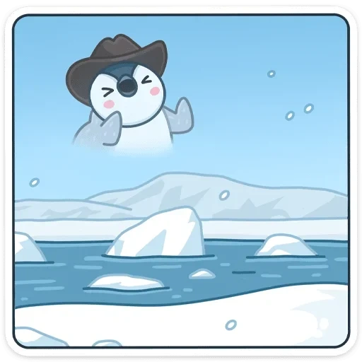 пингвины льдине, пингвин льдине рисунок, пингвиненок море рисунок