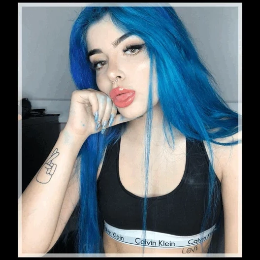 девушка, yuxi suicide, красивые девушки, модель yuxi suicide, девушка синими волосами