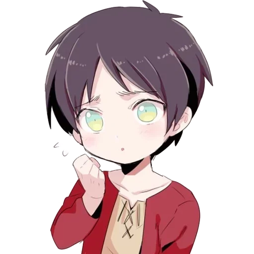 chibi eren, eren yeger, personaggi anime, eren yeger chibi, eren yeger è piccolo