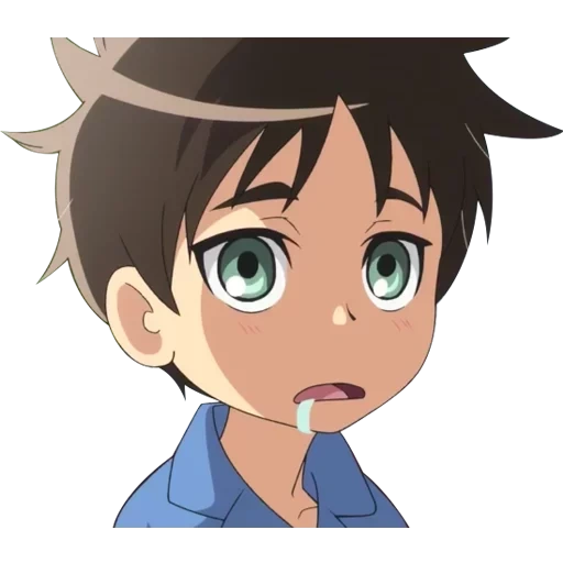 ragazzo, chibi shinji, detective conan, personaggi anime, titani di high school eren