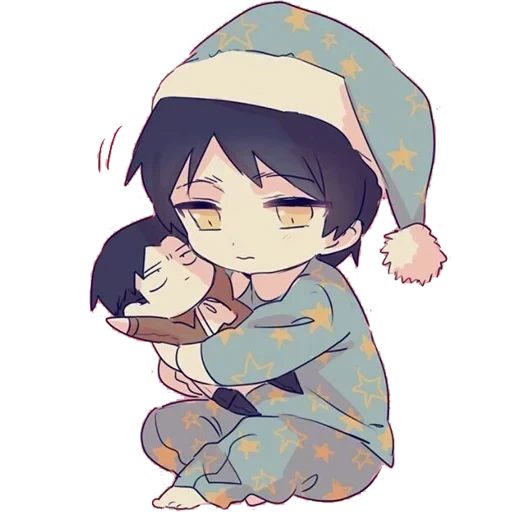 chibi, picture, eren chibi, arts anime, fan arta anime