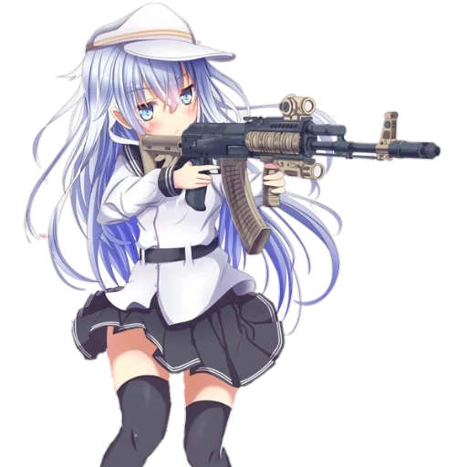 sile avec une arme, arme anime, anime hibiki, hibiki kancolle, armes de tyanka anime