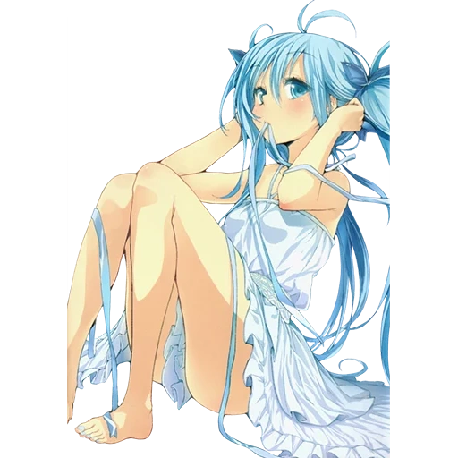 anime, erio tova, miku hatsune, anime girl, ayam berbulu biru