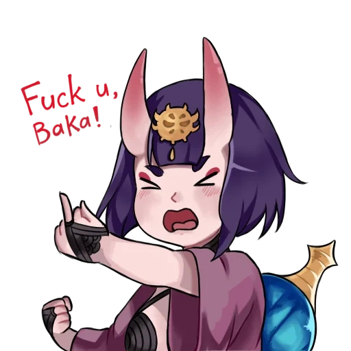 shuten, shuten douji, chica de animación, papel de animación, animación shuteng chibi