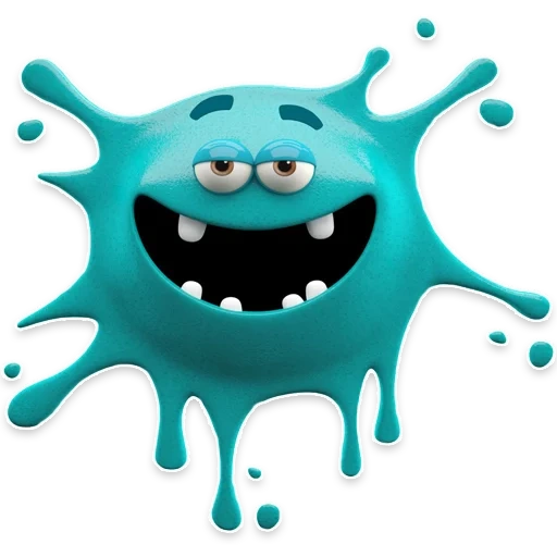 клякса, синяя клякса, веселые кляксы, клякса глазами, веселые микробы