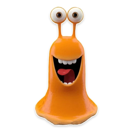 slug, monster orange, monstre souriant, fond de monstre smiley, drôle de monstre