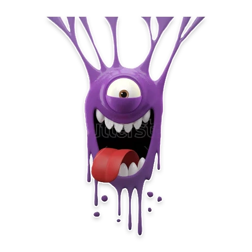 monsters, monster mlya, green monster, translated stickers, violet monster