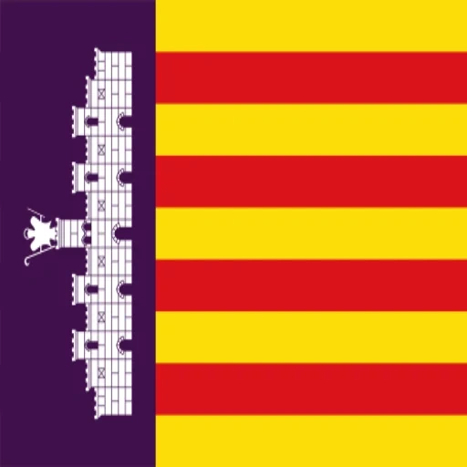 bendera, bendera spanyol, lambang bendera mallorca, palma mallorca, bendera kepulauan balearic
