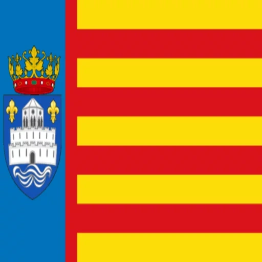 bandiere, bandiere di città, due bandiere colore, bandiere delle province della spagna, flag di sanier della comunità autonoma della catalogna