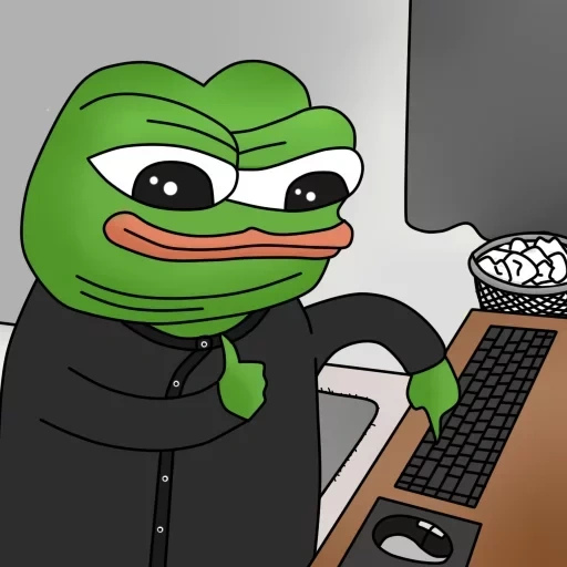 pepe, toad pepe, pepe arrabbiato, pepe frog, pepe al computer