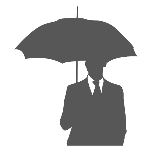 bayangan hitam, siluet payung, ikon payung, pria dengan payung, siluet manusia di bawah payung