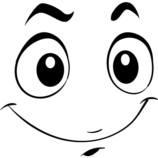 les yeux et la bouche, smiley eyes, cartoon face, visage souriant yeux noir et blanc